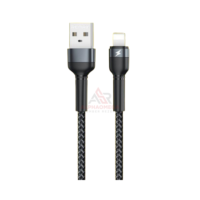 REMAX CABLE DATA IPHONE JANY 1M RC-124I BLACK – Kabel Charger Lightning Fast Charging 2.4A, Kabel Data iPhone Braided Aluminium Alloy Original