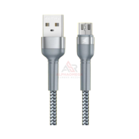 REMAX CABLE DATA IPHONE JANY 1M RC-124I SILVER – Kabel Charger Lightning Fast Charging 2.4A, Kabel Data iPhone Braided Aluminium Alloy Premium