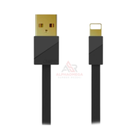 REMAX QUICK CHARGING GOLD PLATING BLADE CABLE IPHONE RC-048i – Kabel Charger Lightning Fast Charging 3A, Kabel Data 1 Meter Flat TPE Premium