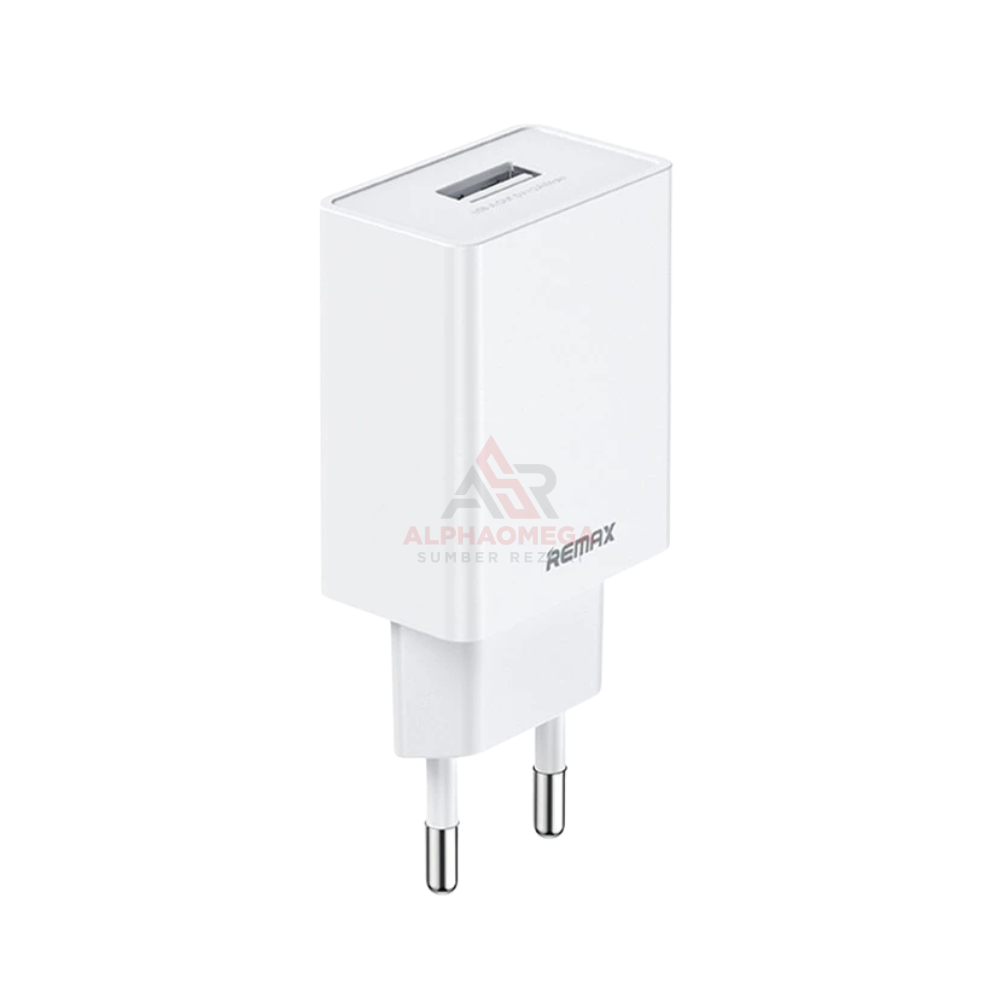 REMAX TRAVEL CHARGER RP-U95 – Kepala Charger USB 2.4A Fast Charging 12W, Travel Adapter Compact dengan Proteksi Keamanan