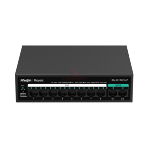 Ruijie Reyee RG-ES110FG-P 10-Port Desktop Unmanaged Switch 8-Port PoE 110W with 2-Port Gigabit Combo/Uplink Visibility Ruijie Cloud Original Garansi Resmi