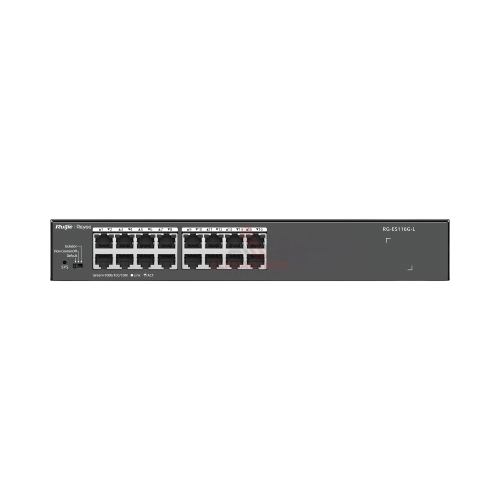 Ruijie Reyee RG-ES116G-L 16-Port 10/100/1000 Mbps Gigabit Desktop Rackmount Unmanaged Switch Visibility Ruijie Cloud Original Garansi Resmi