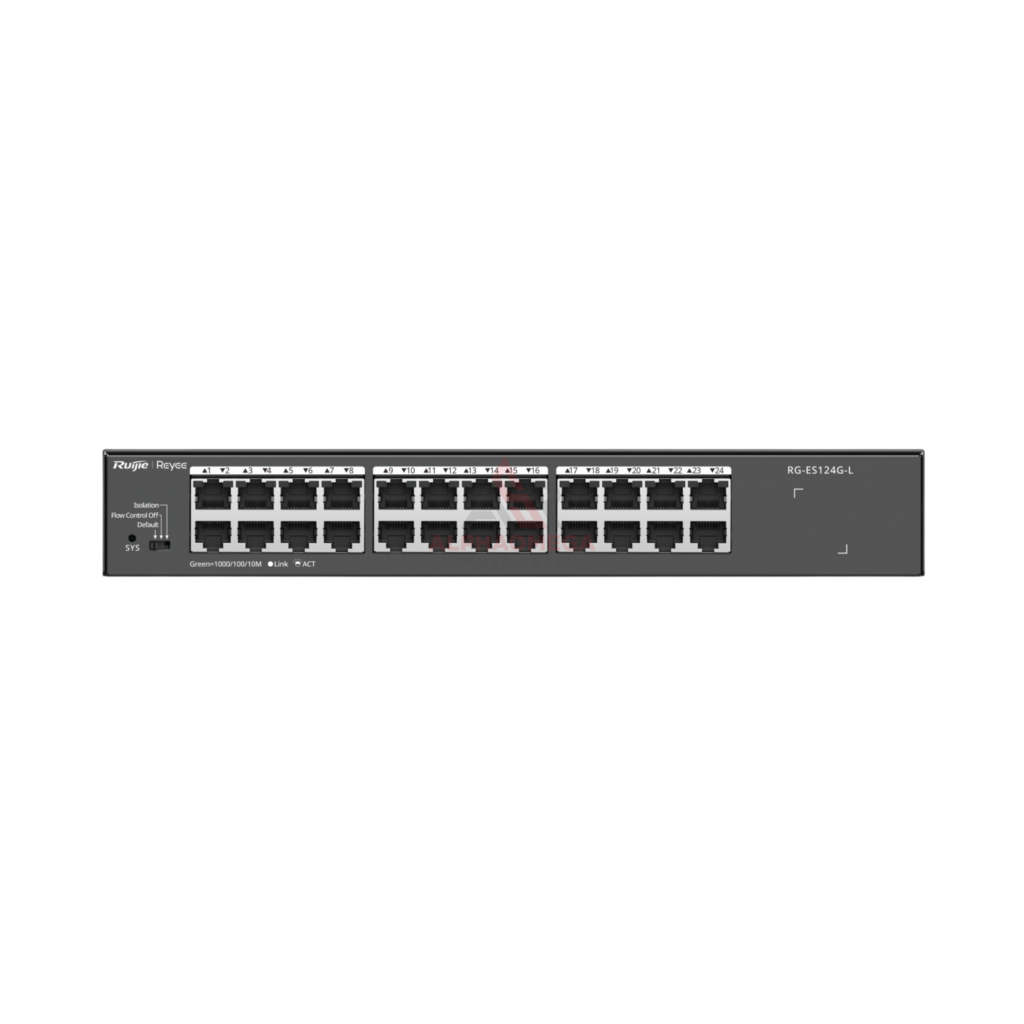 Ruijie Reyee RG-ES124G-L 24-Port 10/100/1000 Mbps Gigabit Desktop Rackmount Unmanaged Switch Visibility Ruijie Cloud Original Garansi Resmi