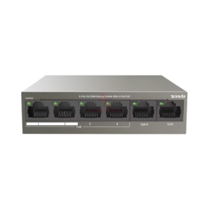 Tenda TEF1106P Switch Hub 4 Port PoE Dual Uplink LAN CCTV IP