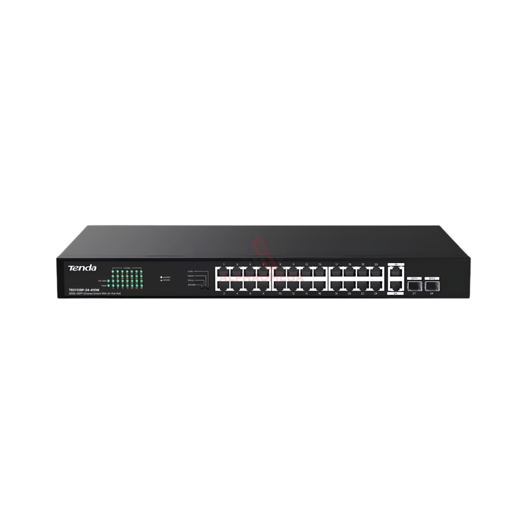 Tenda TEG1128P Switch Hub 24 Port PoE Gigabit SFP Rackmount