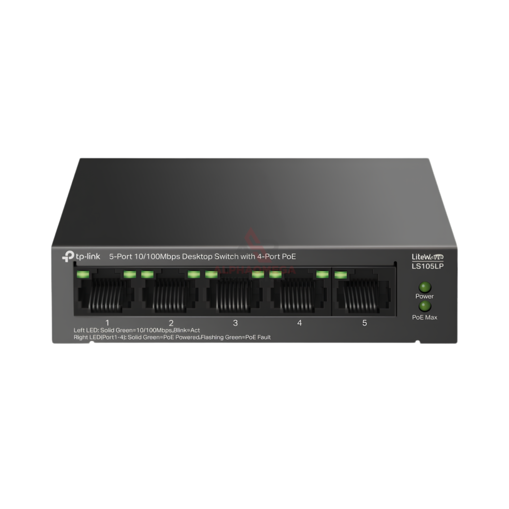 TP-Link LS105LP 5-Port Switch PoE Unmanaged (4 Port PoE 41W, Extend Mode 250m)
