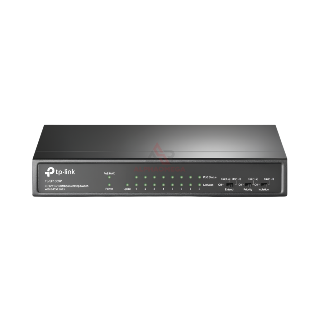 TP-Link TL-SF1009P 9-Port Switch Hub LAN Fast Ethernet dengan 8-Port PoE+ 65W