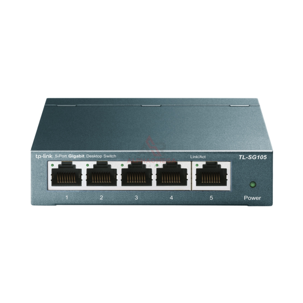 TP-Link TL-SG105 5-Port Gigabit Desktop Switch Unmanaged (Steel Case, IGMP Snooping, 802.1p QoS)