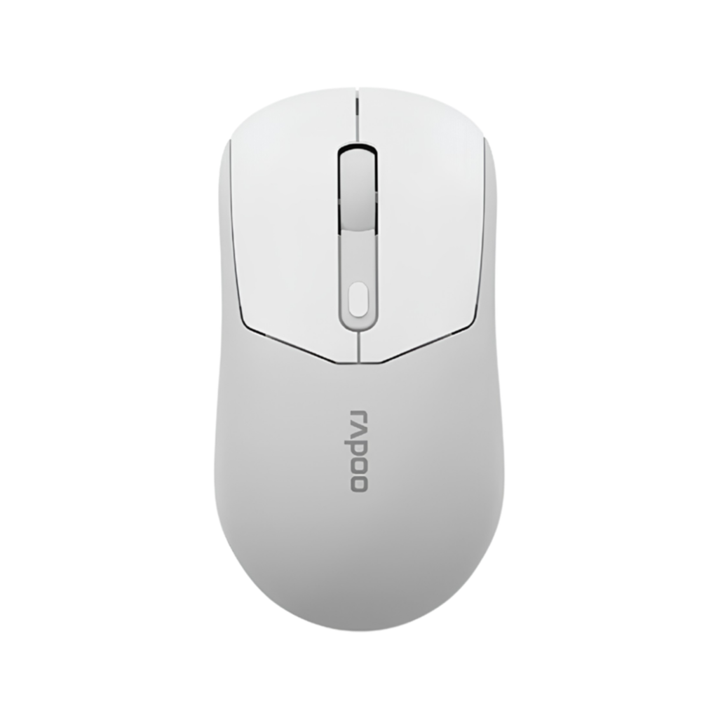 Rapoo 1630 Silent Wireless Optical Mouse 2.4G 3200 DPI (Silent Click / 12 Months Battery) - Grey White Garansi Resmi