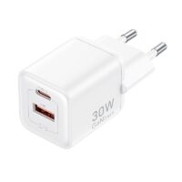 Vention Adaptor Kepala Charger 2 In 1 30W Type C + USB A White VT-FEWW0
