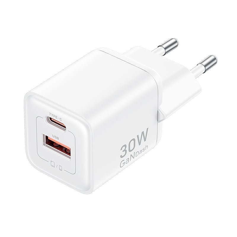 Vention Adaptor Kepala Charger 2 In 1 30W Type C + USB A White VT-FEWW0