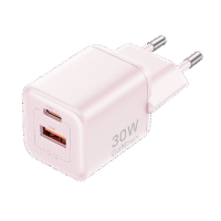 Vention Adaptor Kepala Charger 2 In 1 30W Type C + USB A Pink VT-FEWP0