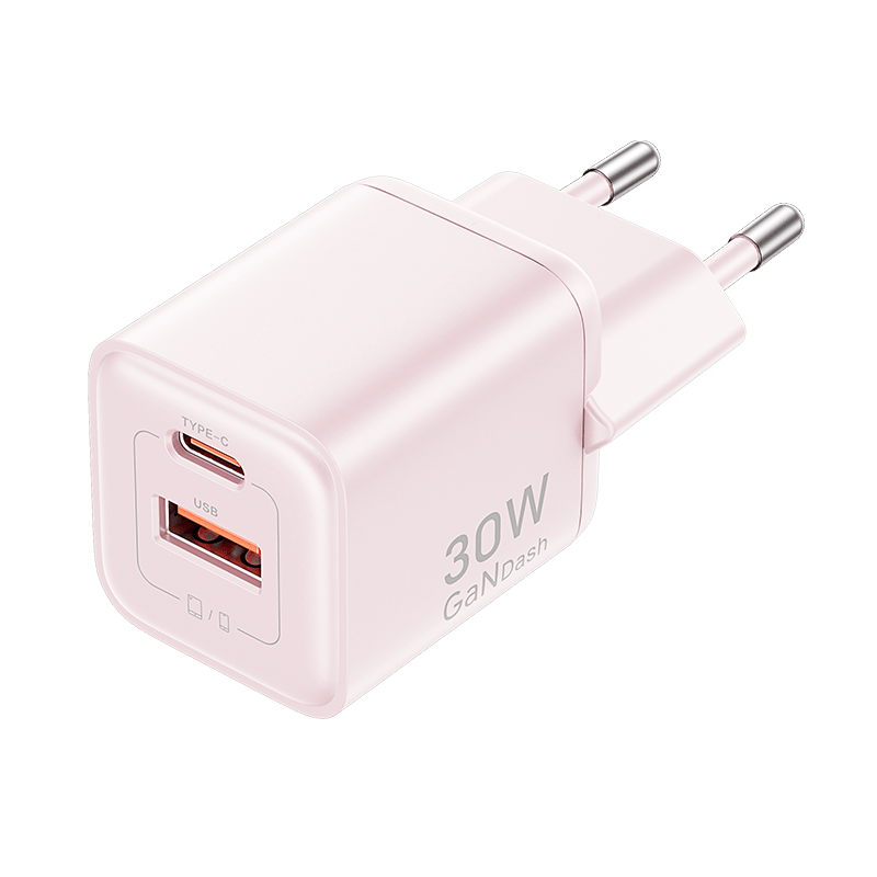 Vention Adaptor Kepala Charger 2 In 1 30W Type C + USB A Pink VT-FEWP0