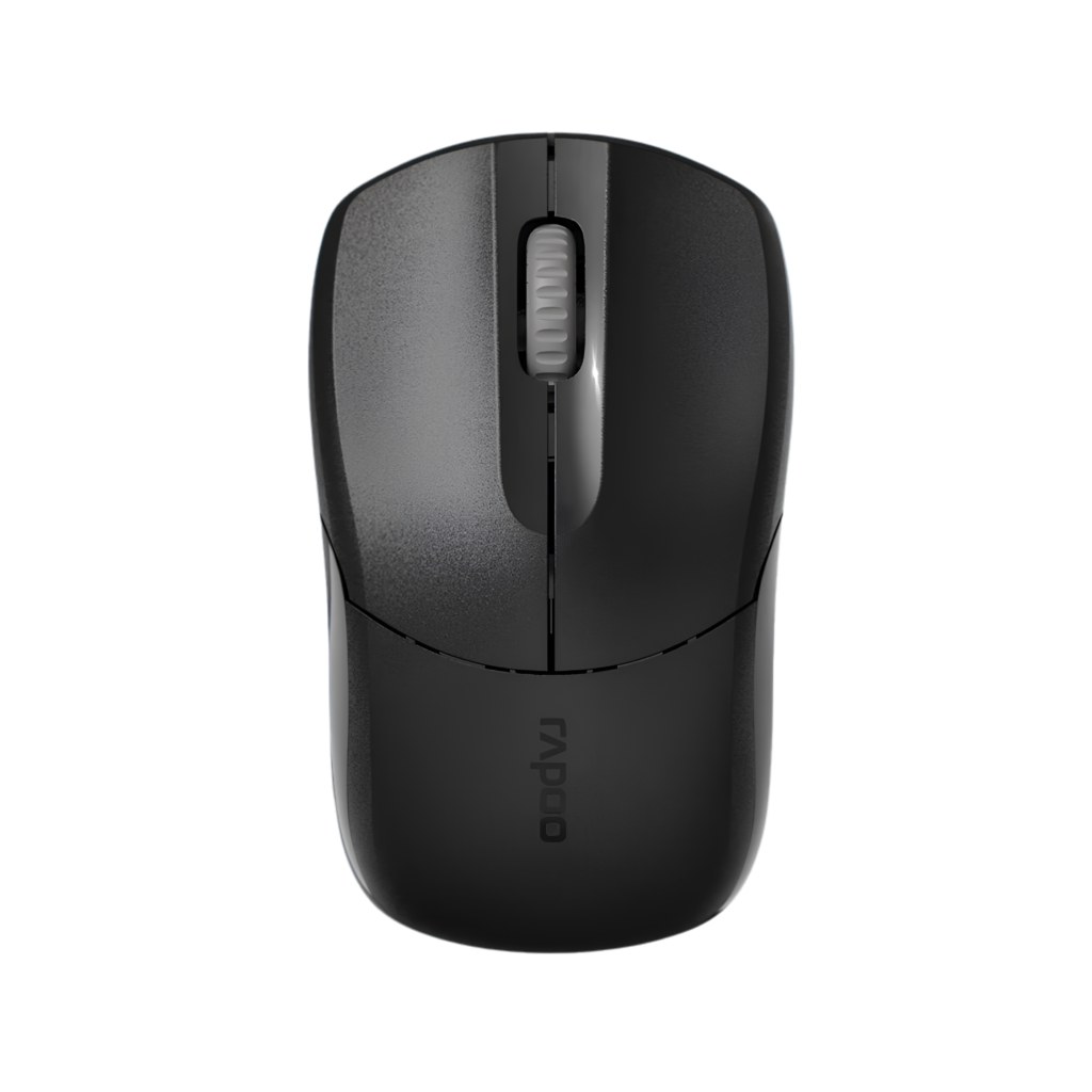 Rapoo B1S Silent Black Wireless Optical Mouse 2.4GHz 1200 DPI (Silent Click / 12 Months Battery) - Hitam Garansi Resmi