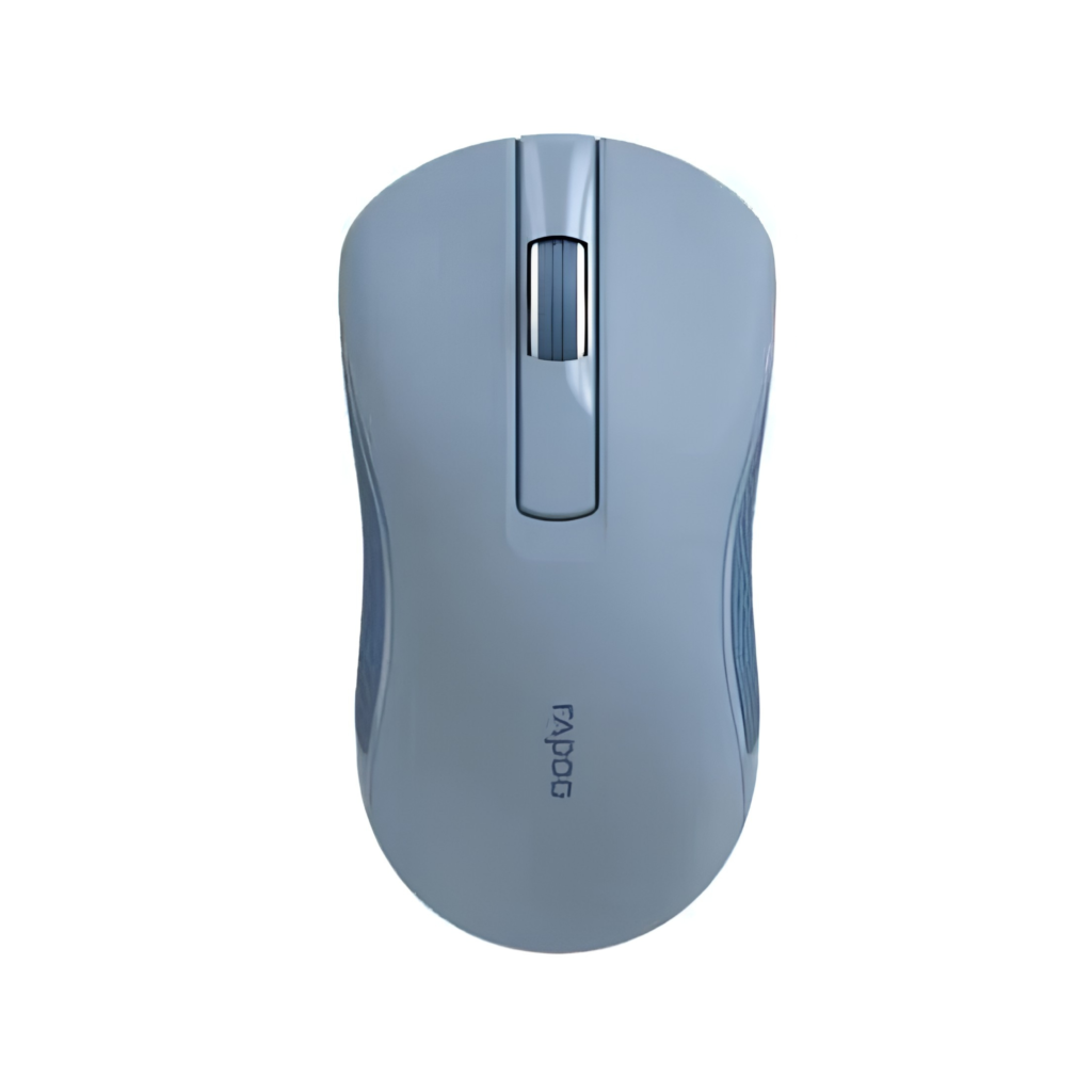 Rapoo B20 Silent Blue Wireless Optical Mouse 2.4GHz 1200 DPI (Silent Click / Ambidextrous / 12 Months Battery) - Biru Garansi Resmi