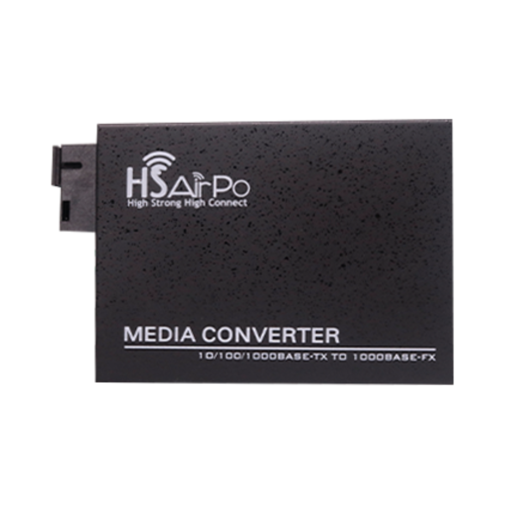 HSAirpo CM100-POE Fiber Media Converter NetLink 10/100Mbps 20KM Single Mode SC - Support PoE Pendingin Heatsink (1 Pair / 2 Pcs A&B)