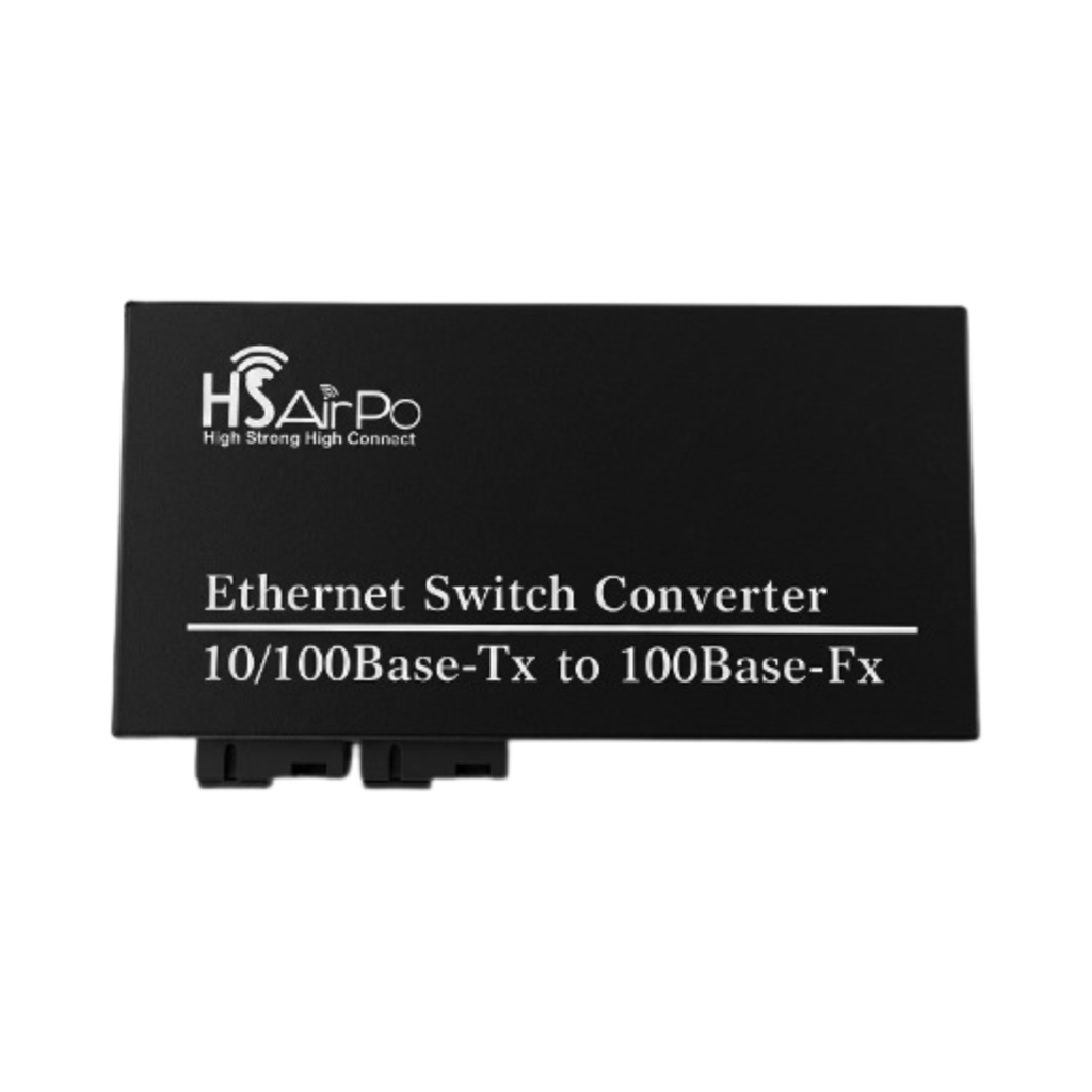 HSAirpo CM2F3E-POE Switch Fiber Optic Media Converter 2 Fiber 3 LAN RJ45 10/100Mbps - Support Passive PoE Pendingin Heatsink (A&B)
