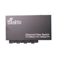 HSAirpo CM4F2E-POE Switch Fiber Optic Media Converter 4 Fiber 2 LAN RJ45 10/100Mbps 20KM SC - Support Passive PoE 5V-12V (2A & 2B)