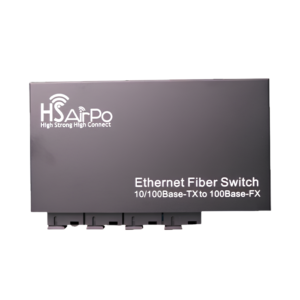 HSAirpo CM4F2E-POE Switch Fiber Optic Media Converter 4 Fiber 2 LAN RJ45 10/100Mbps 20KM SC - Support Passive PoE 5V-12V (2A & 2B)