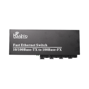 HSAirpo CM4F4E-POE Switch Fiber Optic Media Converter 4 Fiber 4 LAN RJ45 10/100Mbps 20KM SC - Support Passive PoE (2A & 2B)