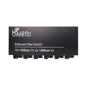 HSAirpo CM6F2E-POE Switch Fiber Optic Media Converter 6 Fiber 2 LAN RJ45 10/100Mbps 20KM SC - Support Passive PoE (3A & 3B)