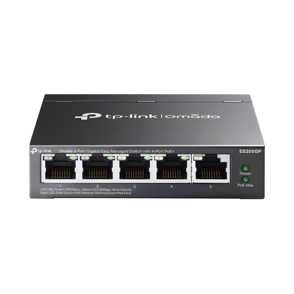 TP-Link Omada ES205GP 5-Port Gigabit Easy Managed Switch with 4-Port PoE+ (65W / Omada Cloud / Auto Recovery) - Garansi Resmi