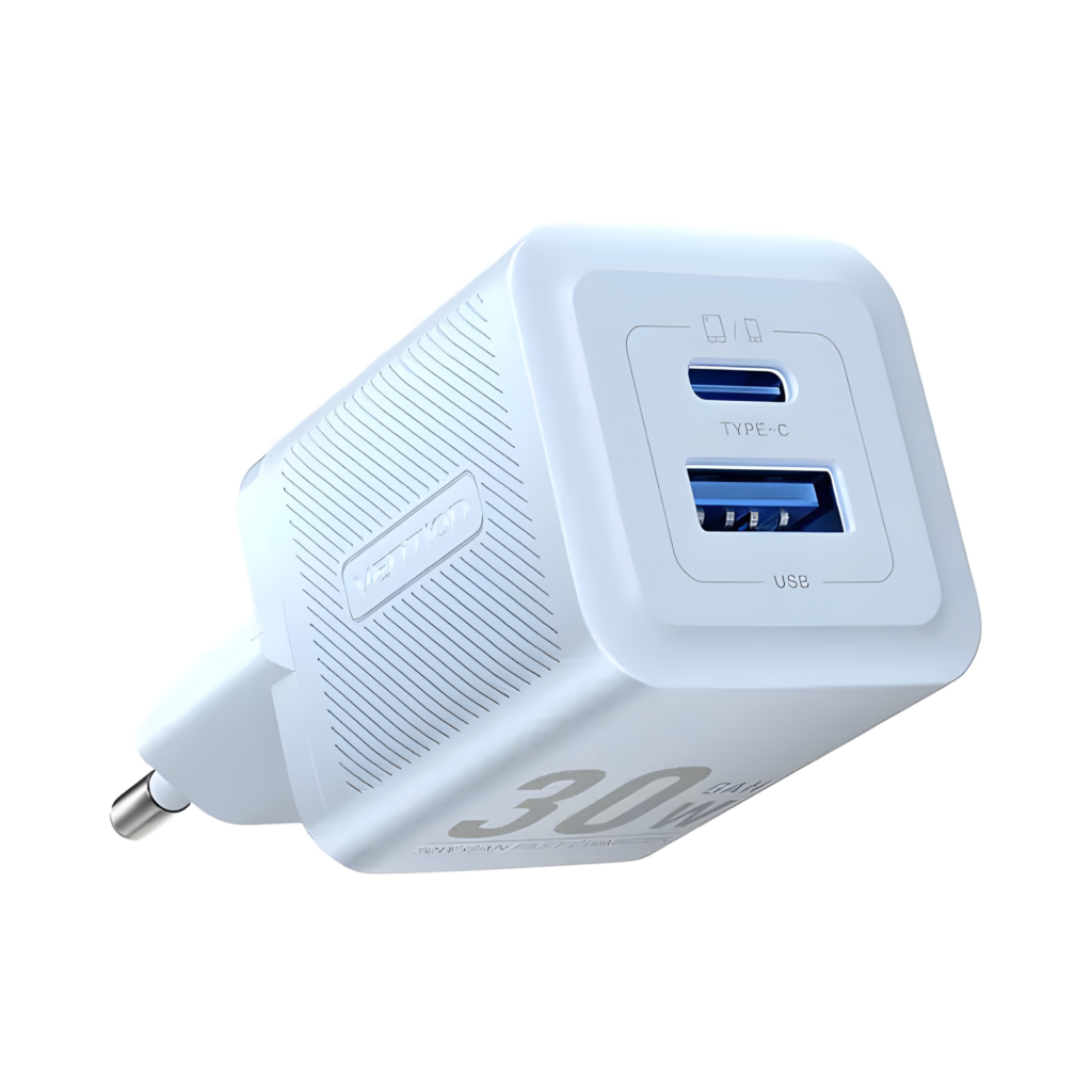 Vention Adaptor Kepala Charger 2 In 1 30W Type C + USB A VT-FEQB0