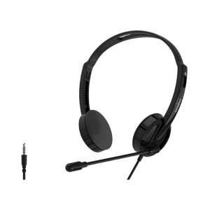 Rapoo H101 Wired Stereo Headset 3.5mm (Noise Reduction Mic / In-Line Volume Control / Lightweight 105g) - Garansi Resmi