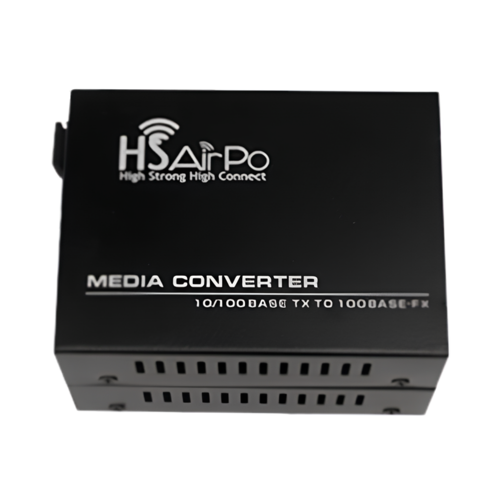 HSAirpo HS-CM200 Fiber Media Converter Fast Ethernet 10/100Mbps SC 155Mbps - Low Latency Support 9K Jumbo Packet