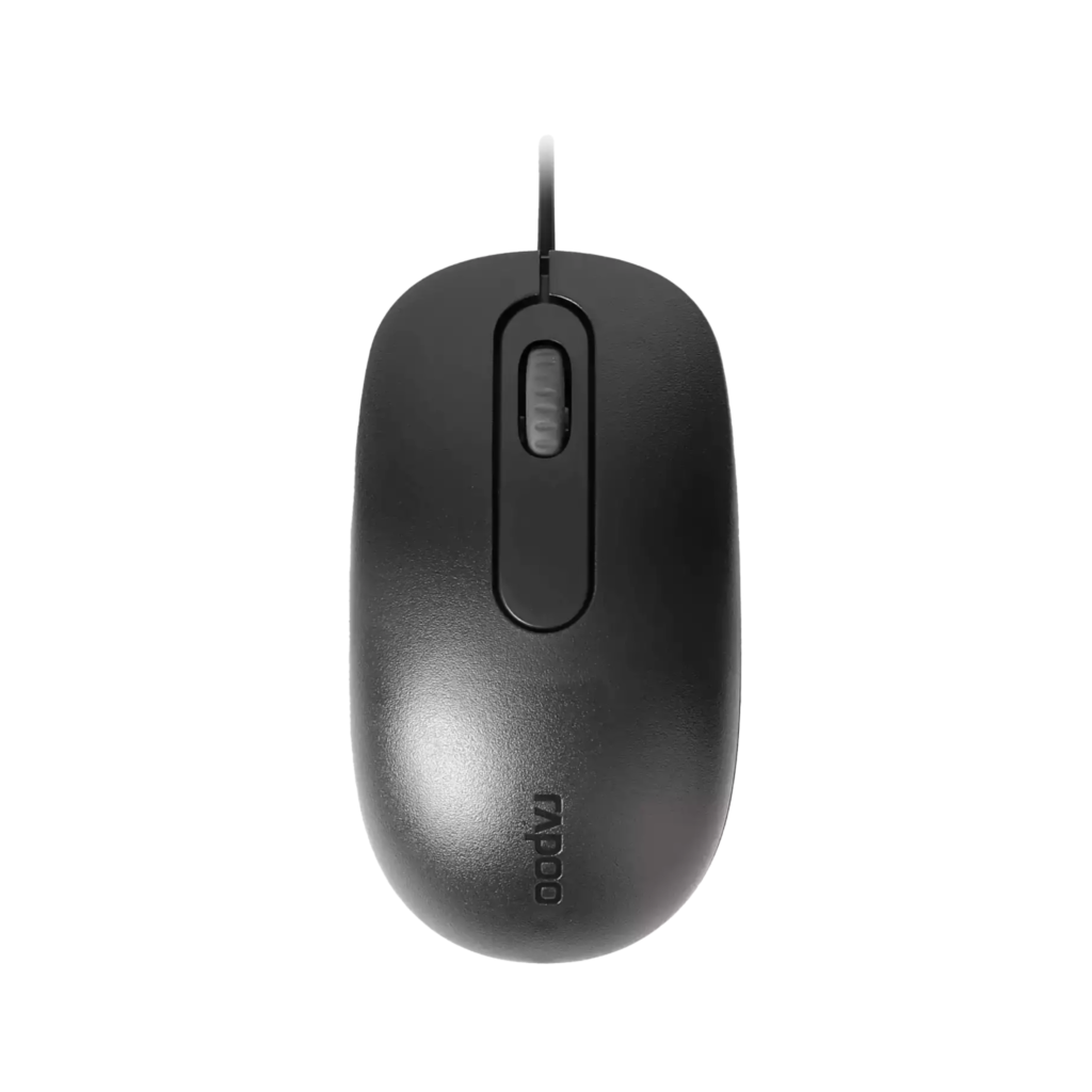 Rapoo N200 Wired Optical Mouse 1600 DPI (Full-Size / Ambidextrous Design / Plug & Play USB) - Garansi Resmi
