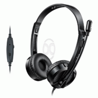 Rapoo H100 Entry-Level Wired Stereo Headset 3.5mm (Rotary Mic / In-Line Volume Control / Lightweight Design) - Garansi Resmi