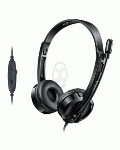 Rapoo H100 Entry-Level Wired Stereo Headset 3.5mm (Rotary Mic / In-Line Volume Control / Lightweight Design) - Garansi Resmi