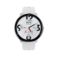 Eeluck Smart Watch W2 White Layar AMOLED 1.32 Inci GPS Bawaan Tahan Air 5ATM Bodi Stainless Steel Garansi Resmi