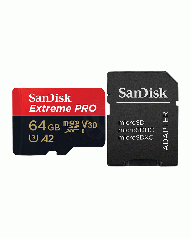 SanDisk Extreme PRO MicroSD 64GB Include Adapter Read 200MB/s Write 90MB/s Original - SDSQXCU-064G-GN6MA
