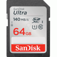 SanDisk Ultra SD Card 64GB Class 10 140MB/s Original Kamera - SDSDUNB-064G-GN6IN