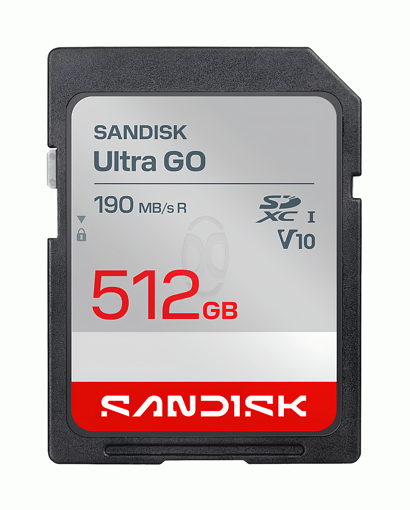 SanDisk Ultra GO SD Card 512GB 190MB/s Original Kamera -  SDSDUGN-512G-GN6IN