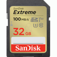 SanDisk Extreme SD Card 32GB Read 100MBs Write 60MBs 4K - SDSDXVT-032G-GNCIN