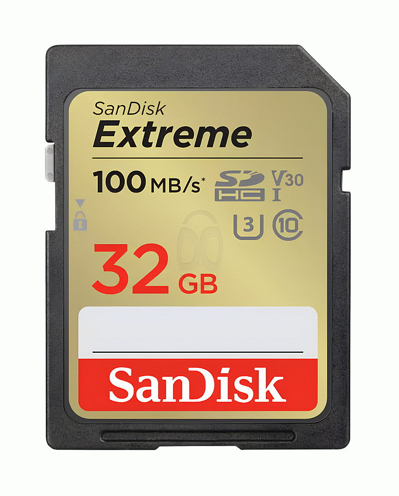 SanDisk Extreme SD Card 32GB Read 100MBs Write 60MBs 4K - SDSDXVT-032G-GNCIN