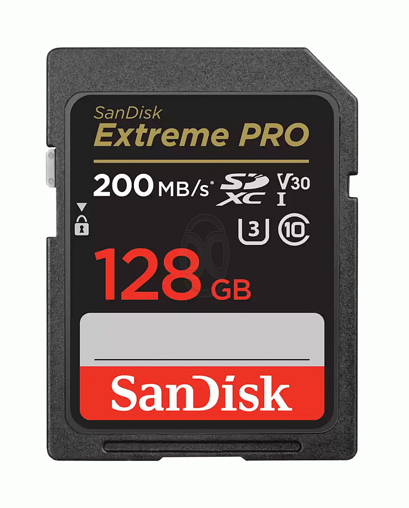 SanDisk Extreme PRO SD Card 128GB Read 200MBs Write 90MBs 4K - SDSDXXD-128G-GN4IN