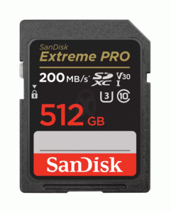 SanDisk Extreme PRO SD Card 512GB Read 200MBs Write 140MBs 4K - SDSDXXD-512G-GN4IN