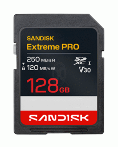 SanDisk Extreme PRO SD Card 128GB Read 250MBs Write 120MBs 4K - SDSDXXJ-128G-GSCIN