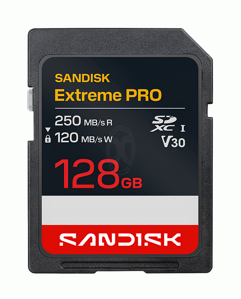 SanDisk Extreme PRO SD Card 128GB Read 250MBs Write 120MBs 4K - SDSDXXJ-128G-GSCIN