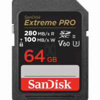 SanDisk Extreme PRO SD Card 64GB UHS-II Read 280MBs Write 100MBs 6K - SDSDXEP-064G-GN4IN
