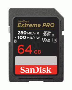 SanDisk Extreme PRO SD Card 64GB UHS-II Read 280MBs Write 100MBs 6K - SDSDXEP-064G-GN4IN