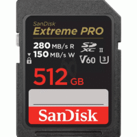 SanDisk Extreme PRO SD Card 512GB UHS-II Read 280MBs Write 150MBs 6K - SDSDXEP-512G-GN4IN